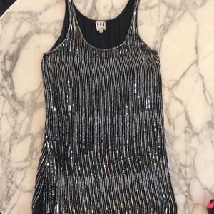 Navy beaded Haute Hippie dress